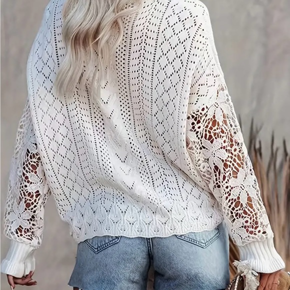 Boutique Bohemian Crochet Sweater - Picture 3 of 5